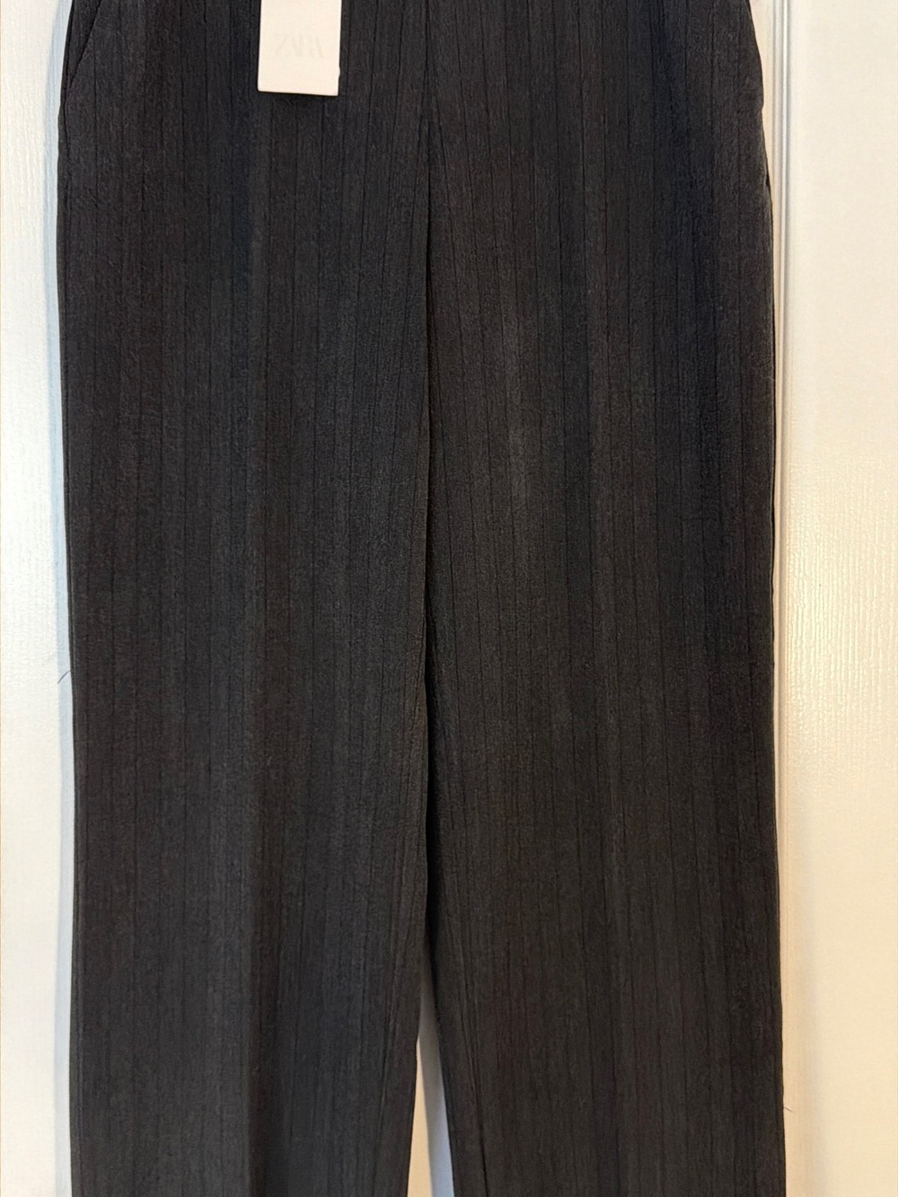 NWT ZARA Dark Grey Pinstripe Tailored Dress Pants Size XL - Picture 2 of 14
